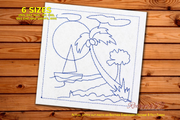 Review: Beach Scene with Palm Tree and Boat