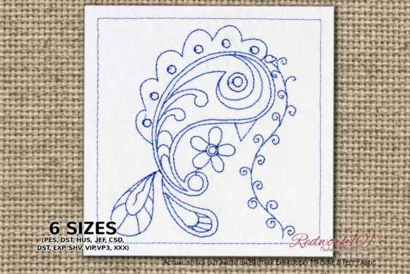 Reviewing the Paisley Pattern Bird Redwork for Boutique Sweatshirts